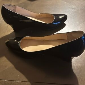 Cole Haan Patent Leather Black Wedge Heels